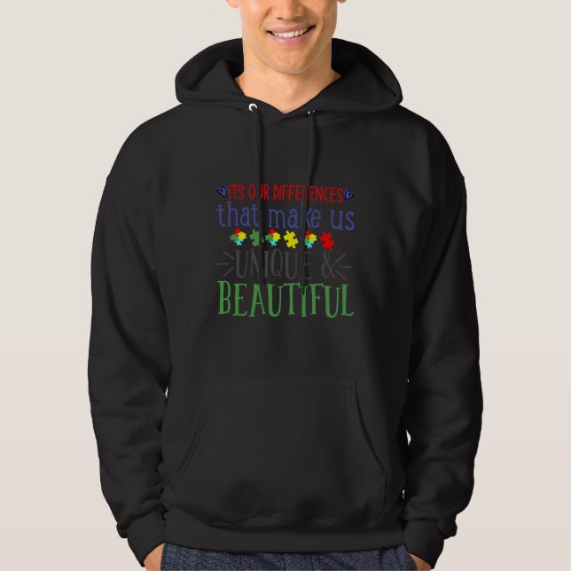 Autismens medvetenhet om våra skillnader som gör o hoodie (Framsida)