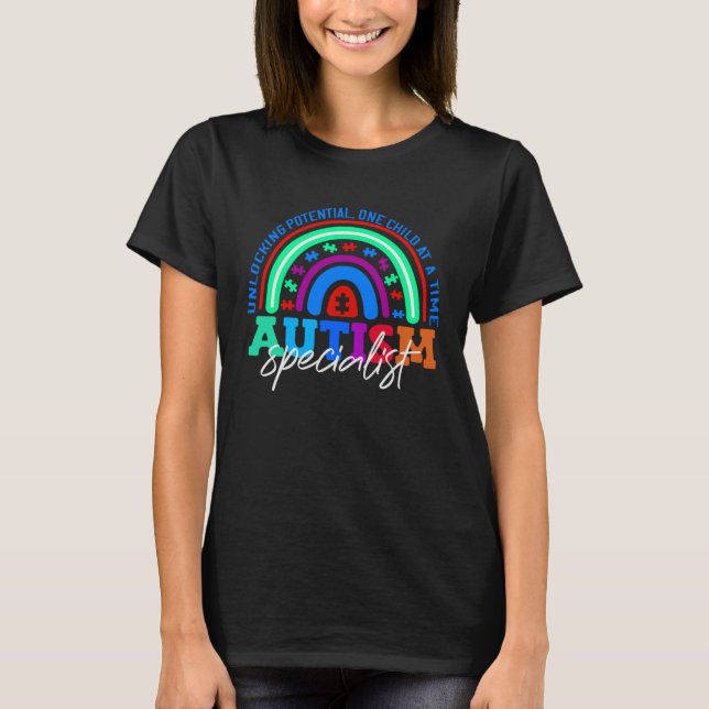 Autismens specialistlösningspotential Autism Awar T Shirt (Framsida)
