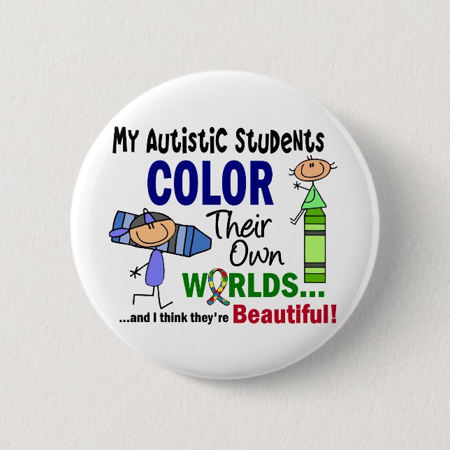 AutismFÄRG DERAS EGNA VÄRLDSstudenter Knapp (Framsida)