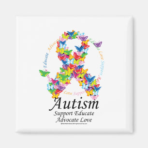 Autismfjärilsband Magnet
