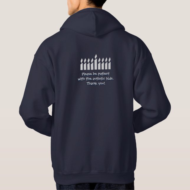 AutismHanukkah hoodie - mörk (Baksida)