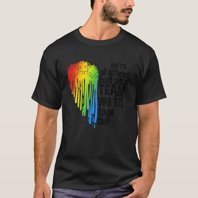 Autismkännedom Hjarta T Shirt (Framsida)
