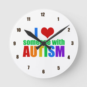 Autismkärlek Rund Klocka