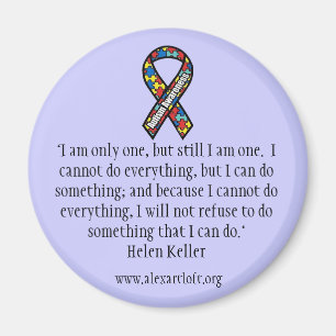 Autismmagnet med det Helen Keller ordstävet Magnet