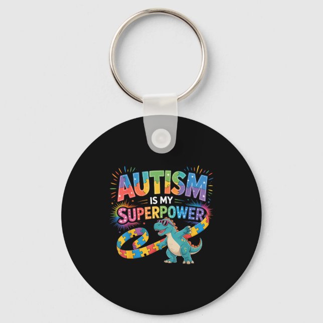 Autismmedvetande autistisk  nyckelring (Framsida)