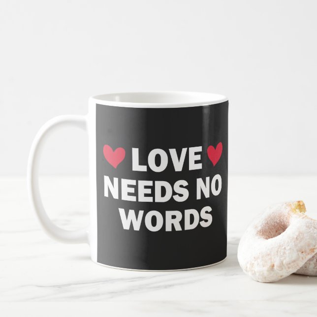 Autismmedvetande, Kärlek Behöver Inga Ord Kaffemugg (Med munk)