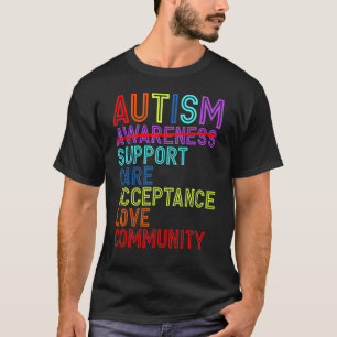 Autismmedvetande Stöd Omsorg Acceptans Kärlek Geme T Shirt