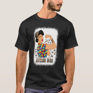 Autismmedvetandedagen Stark kvinna Autism mamma 1 T Shirt