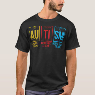Autismmedvetandemånad Asd Periodiska Systemet För T Shirt