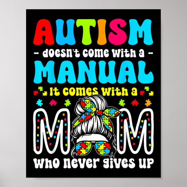 Autismmedvetenhet 2025 Kommer Inte Med En Manual A Poster (Framsidan)