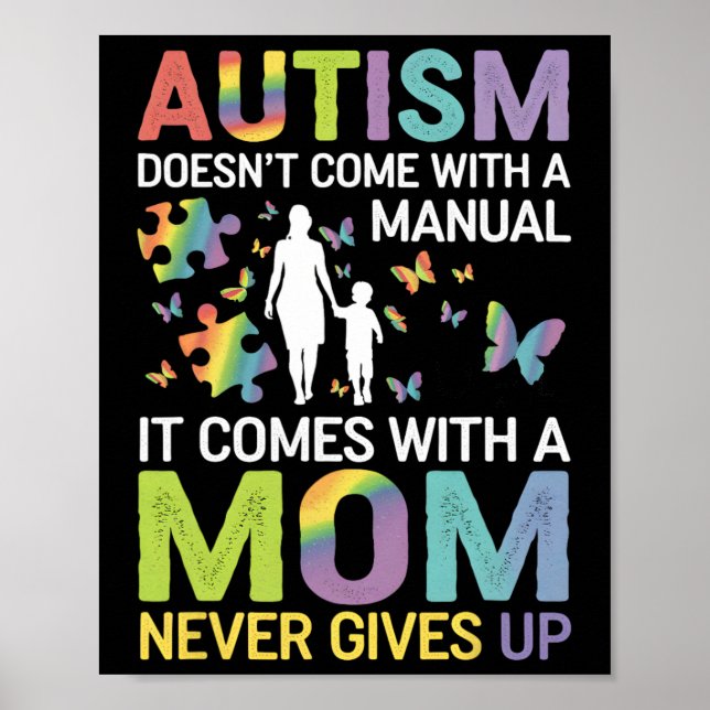 Autismmedvetenhet 2025 Kommer Inte Med En Manual A Poster (Framsidan)