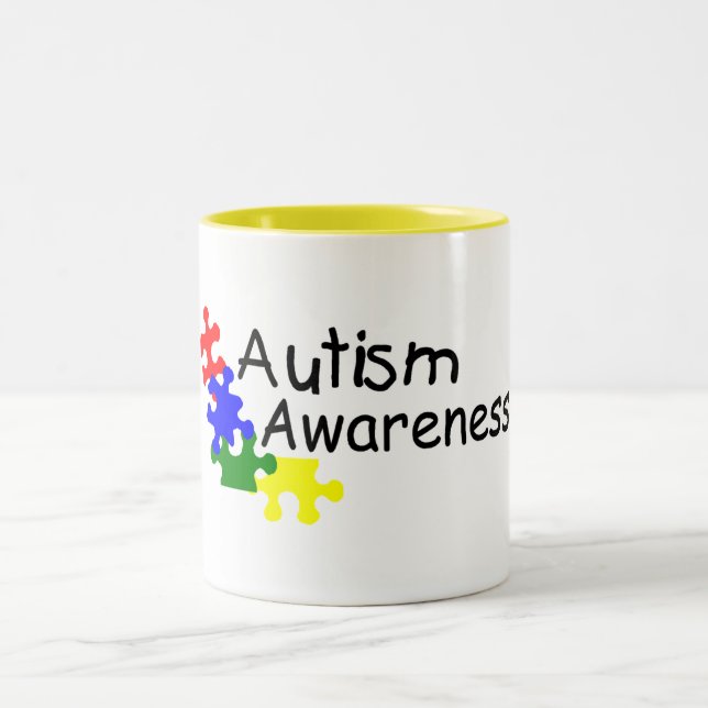Autismmedvetenhet (4 PP) Två-Tonad Mugg (Center)