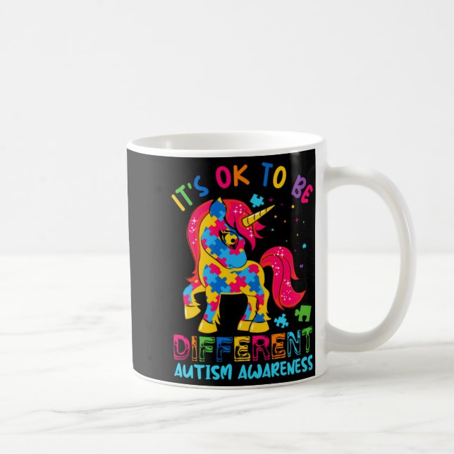 Autismmedvetenhet Acceptans Enhörning Det är ok at Kaffemugg (Höger)