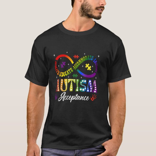 Autismmedvetenhet Acceptans Oändlighetssymbol Före T Shirt (Framsida)