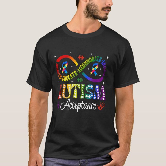 Autismmedvetenhet Acceptans Oändlighetssymbol Före T Shirt (Framsida)