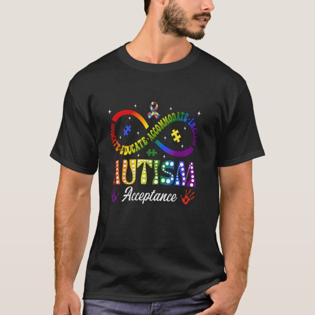 Autismmedvetenhet Acceptans Oändlighetssymbol Före T Shirt (Framsida)