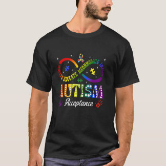 Autismmedvetenhet Acceptans Oändlighetssymbol Före T Shirt
