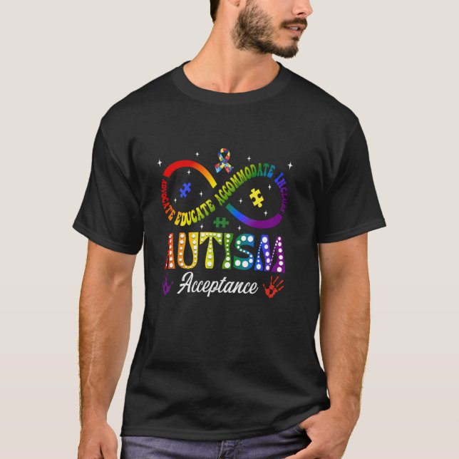 Autismmedvetenhet Acceptans Oändlighetssymbol Före T Shirt (Framsida)