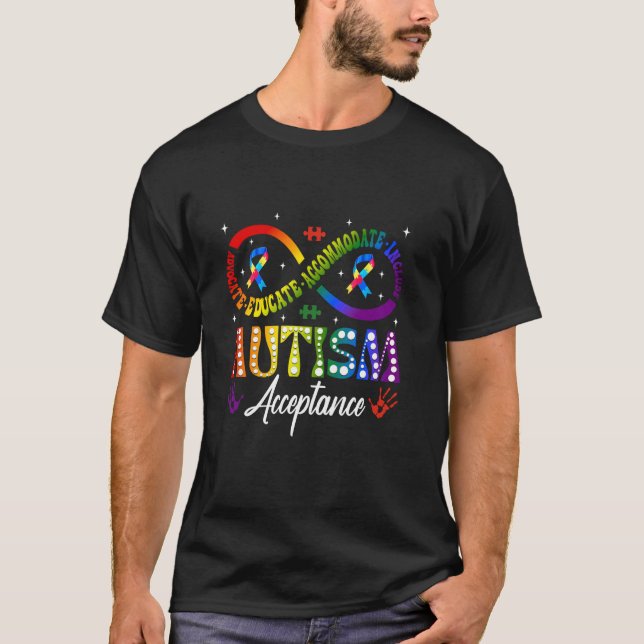 Autismmedvetenhet Acceptans Oändlighetssymbol Före T Shirt (Framsida)