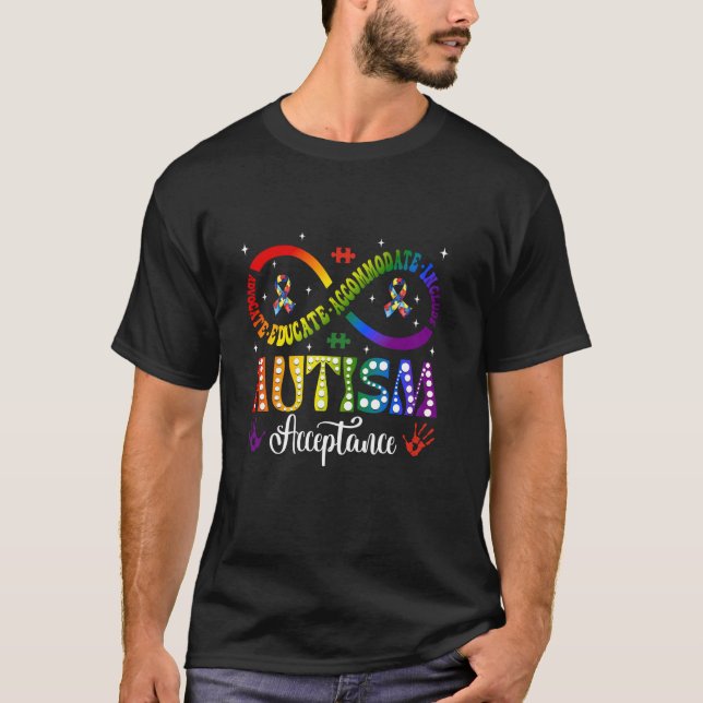 Autismmedvetenhet Acceptans Oändlighetssymbol Före T Shirt (Framsida)