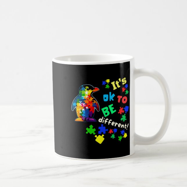 Autismmedvetenhet Acceptans Pingvin Det är ok att  Kaffemugg (Höger)