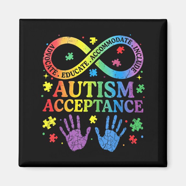 Autismmedvetenhet Acceptans Tröja Oändlighetssymbo Magnet (Framsidan)