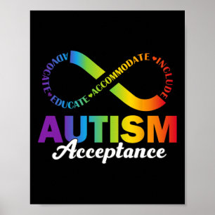 Autismmedvetenhet Acceptans Tröja Oändlighetssymbo Poster