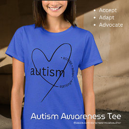 Autismmedvetenhet Acceptera Anpassa sig Förorda T- T Shirt