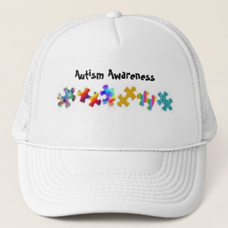Autismmedvetenhet (all vit) truckerkeps