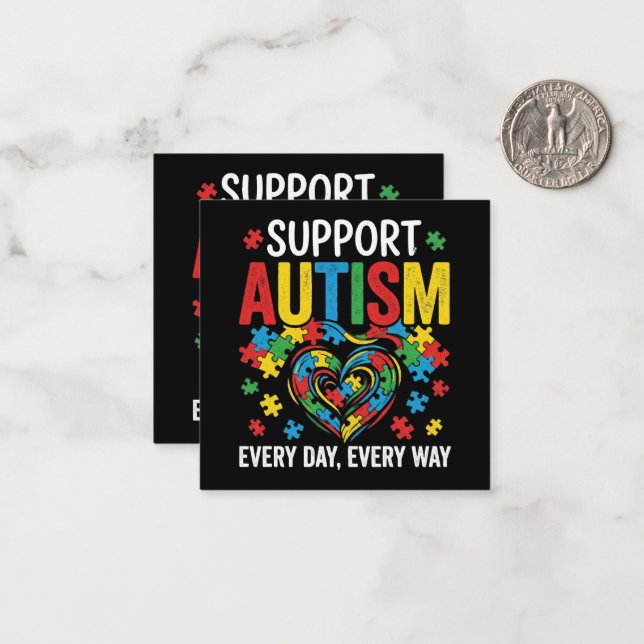Autismmedvetenhet Anteckningskort (Fram/Back In Situ)