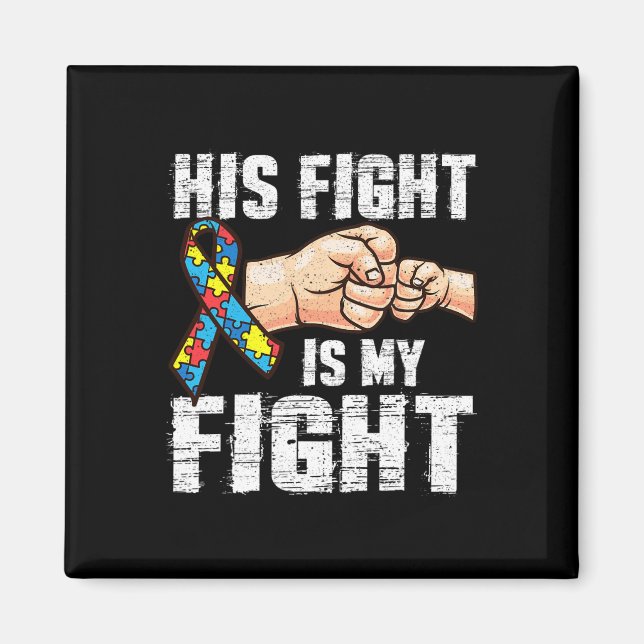 Autismmedvetenhet Autism Mamma Pappa Hans kamp är  Magnet (Framsidan)