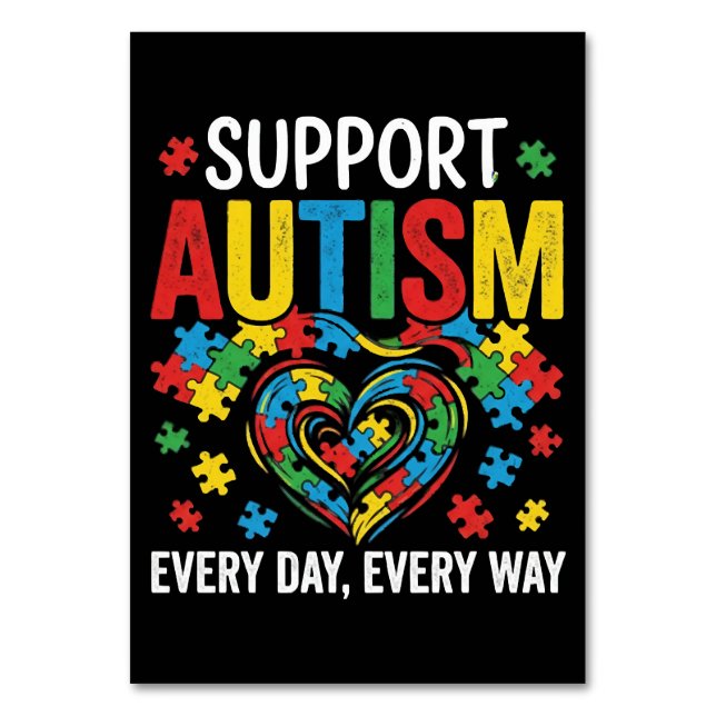 Autismmedvetenhet Bordsnummer (Baksidan)