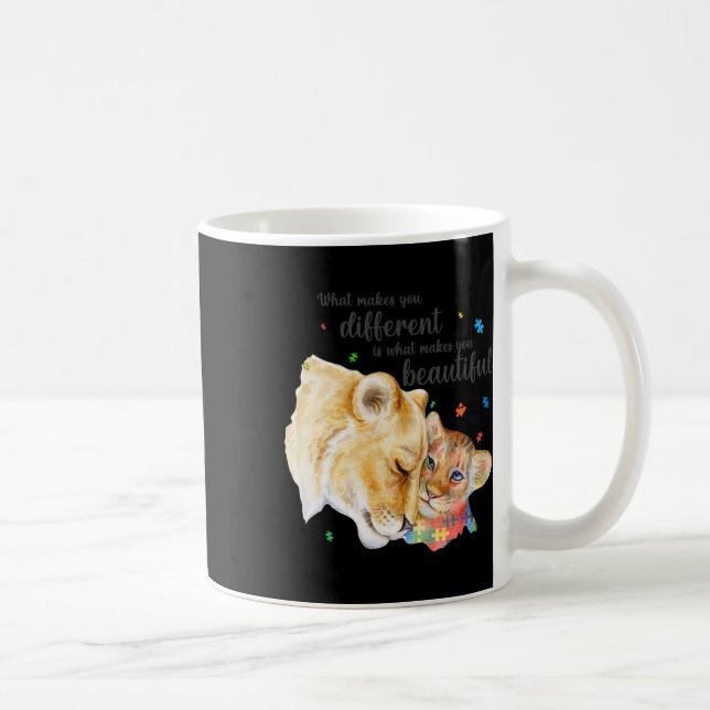 Autismmedvetenhet Det som gör dig annorlunda Lejon Kaffemugg (Höger)