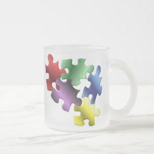 Autismmedvetenhet Frostad Glasmugg