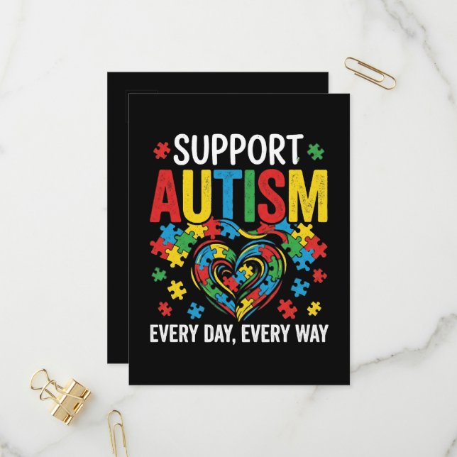 Autismmedvetenhet Inbjudan Vykort (Fram/Back In Situ)