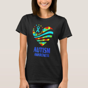 Autismmedvetenhet Kvinnor H Järta Stöd Autistisk T Shirt