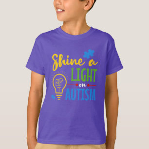 Autismmedvetenhet Lysa Upp Stöd T Shirt