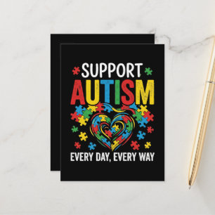 Autismmedvetenhet Meddelande Vykort
