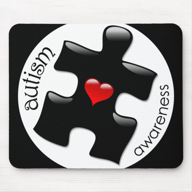 Autismmedvetenhet Mousepad - svart Musmatta (Framsidan)