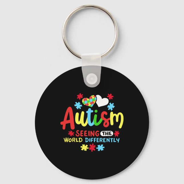 Autismmedvetenhet  nyckelring (Framsida)