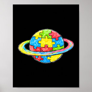 Autismmedvetenhet Olika Sinnen Berikar Världen Poster