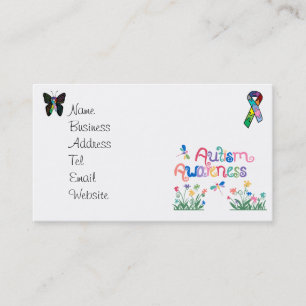 Autismmedvetenhet på vitvisitkortar visitkort