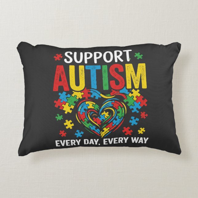 Autismmedvetenhet Prydnadskudde (Framsidan)