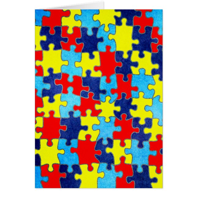 AutismMedvetenhet-Pussel av Shirley Taylor Hälsningskort (Framsidan)