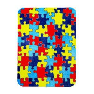 AutismMedvetenhet-Pussel av Shirley Taylor Magnet
