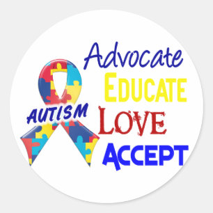 Autismmedvetenhet Runt Klistermärke