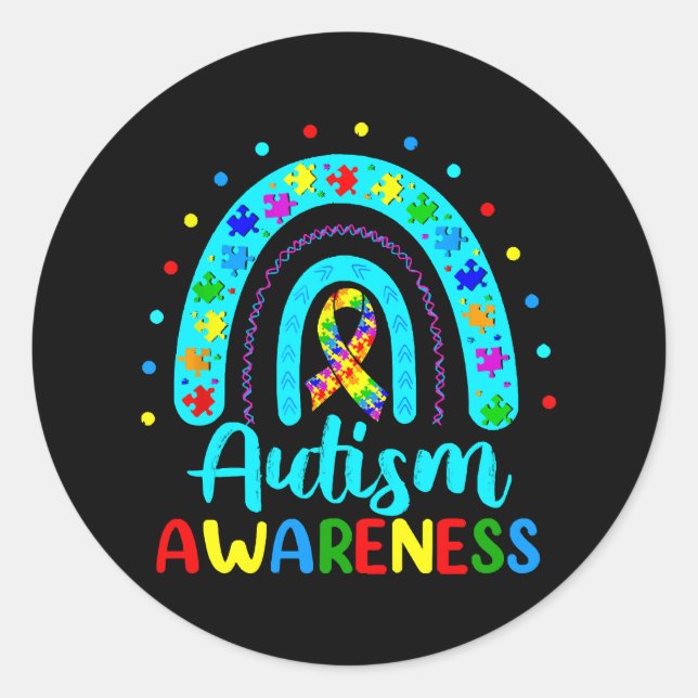 Autismmedvetenhet Runt Klistermärke (Framsida)
