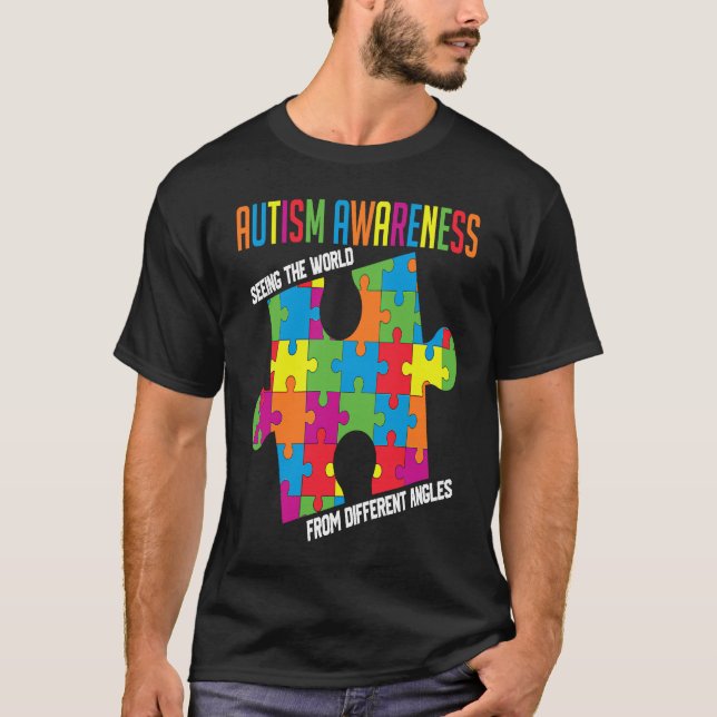 Autismmedvetenhet Ser Världen Från Olika A T Shirt (Framsida)