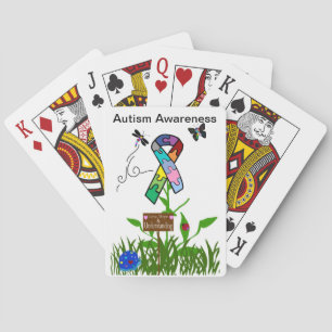 Autismmedvetenhet som leker kort spel kort