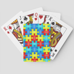 Autismmedvetenhet som leker kortkortleken spel kort
